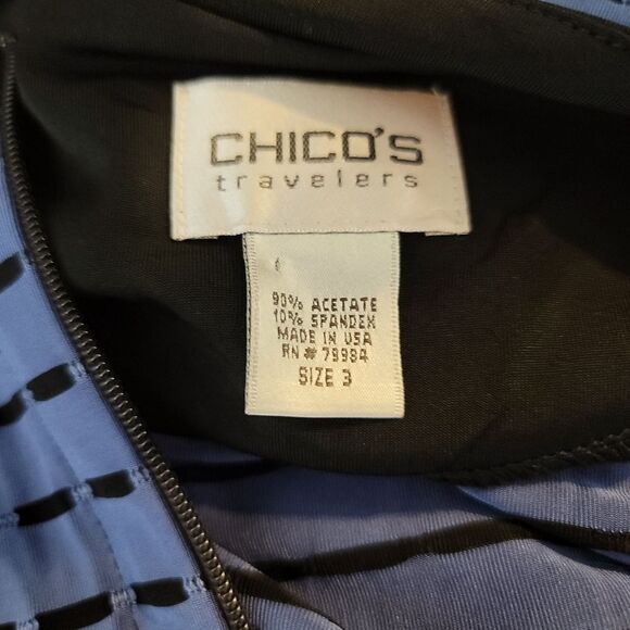 Chico's Size 3 Jacket Blue Black - Picture 5 of 5